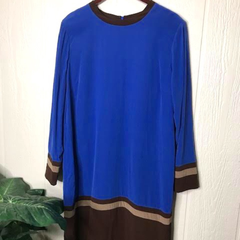 SAFE SILK BY ADRIANNA PAPELL COLOR BLOCK DRESS 16